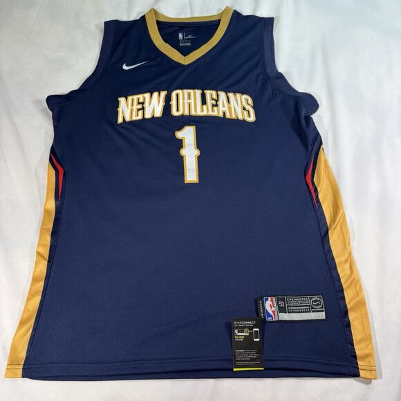 NIKE Zion Williamson Jersey‎ New Orleans Pelicans Swingman Blue Men Size 50 NEW - Picture 1 of 9